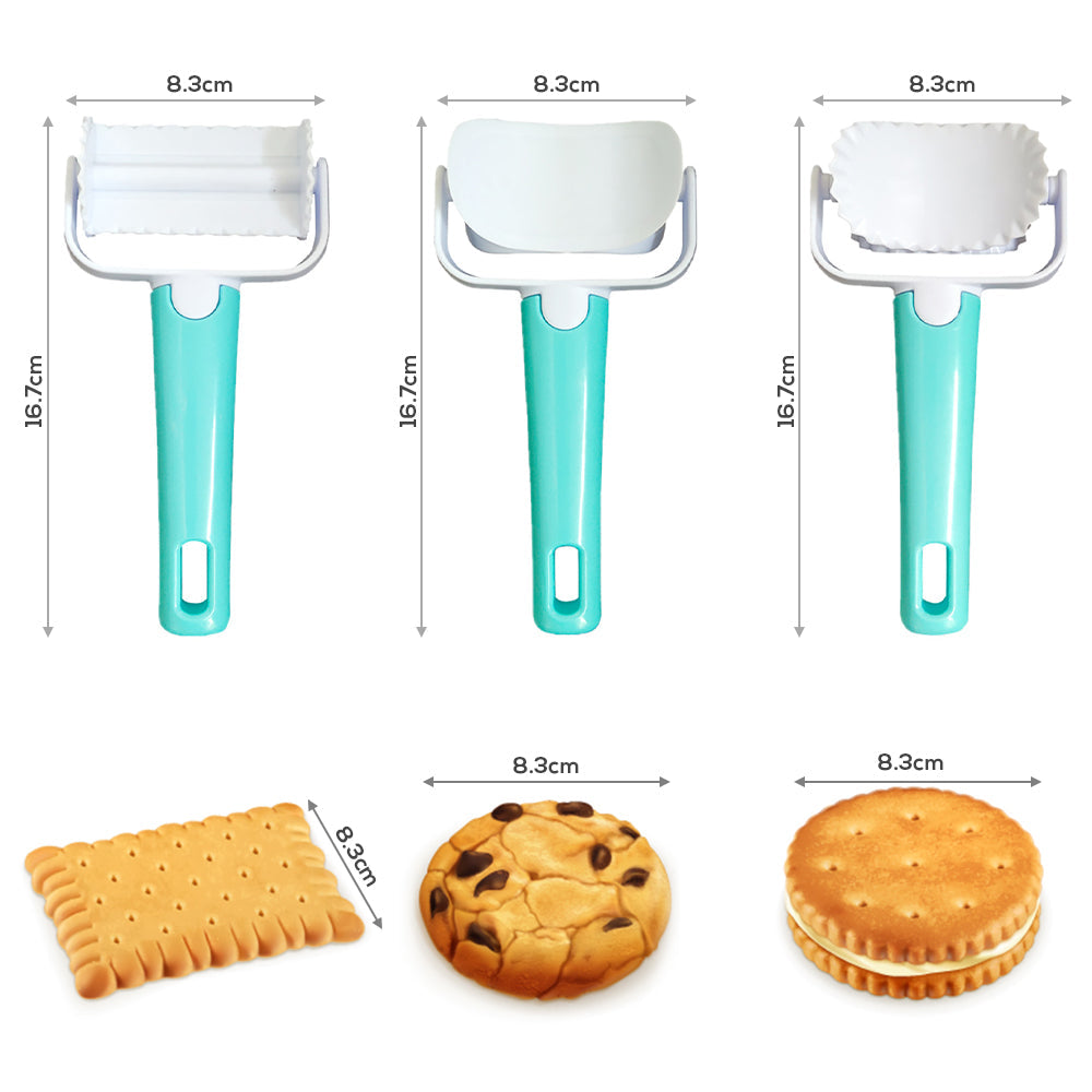 Sikunuo | 3Pcs Cake Decorating Dough Cutter Roller