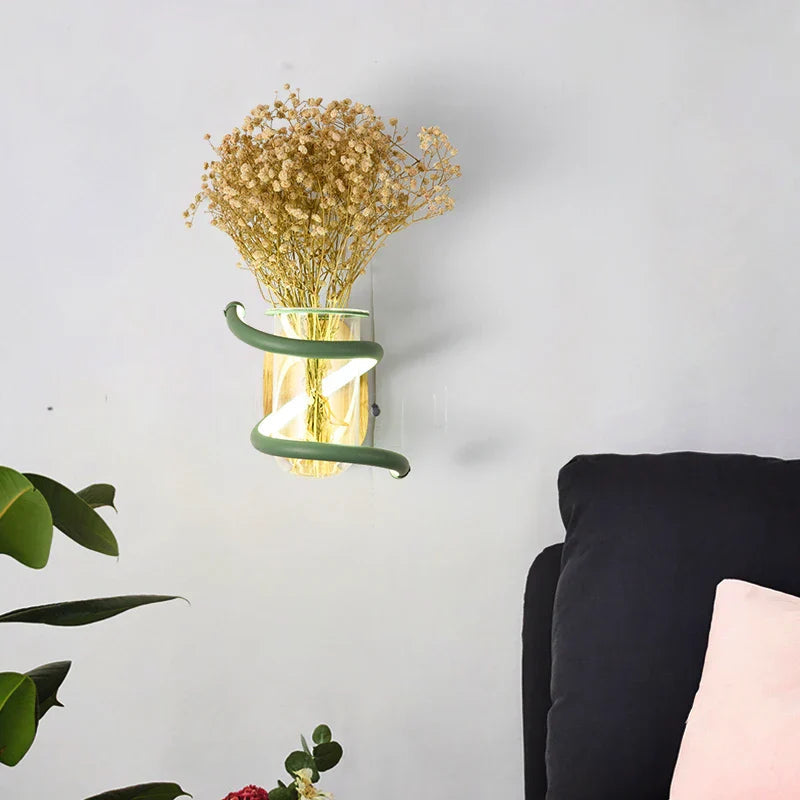 Sikunuo | Nordic Unique Wooden Outdoor Wall Vase Lamp