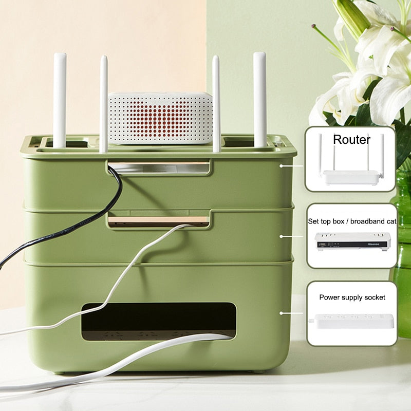 Sikunuo | Nordic Stackable Modem Holder Cable Organizer