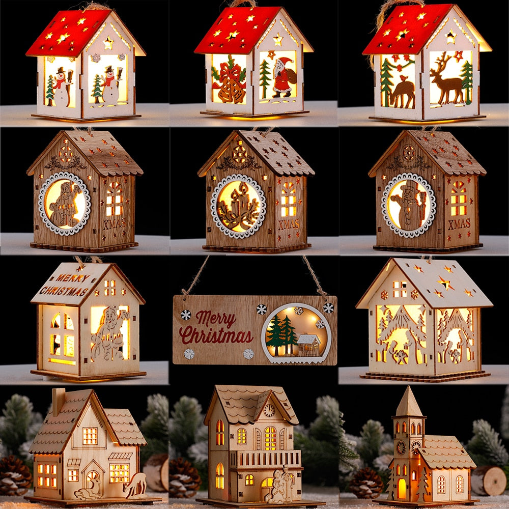 Sikunuo | DIY Wooden Hanging House Decor Glowing Lamp