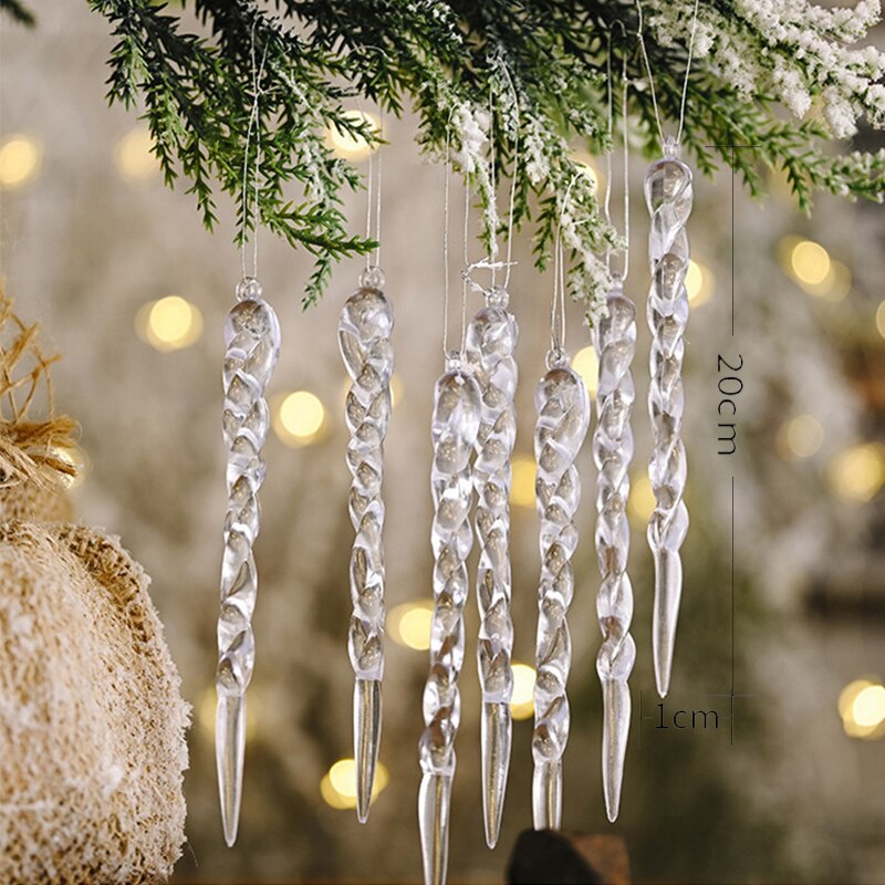 Sikunuo | 12Pcs Christmas Tree Decoration Artificial Icicles