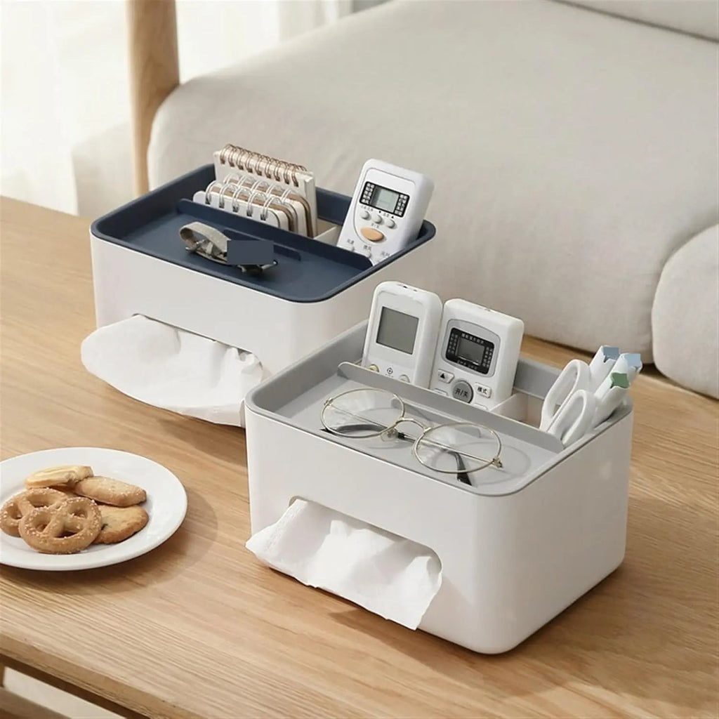 Sikunuo | Durable Multifunctional Tissue Box with Storage Compartments