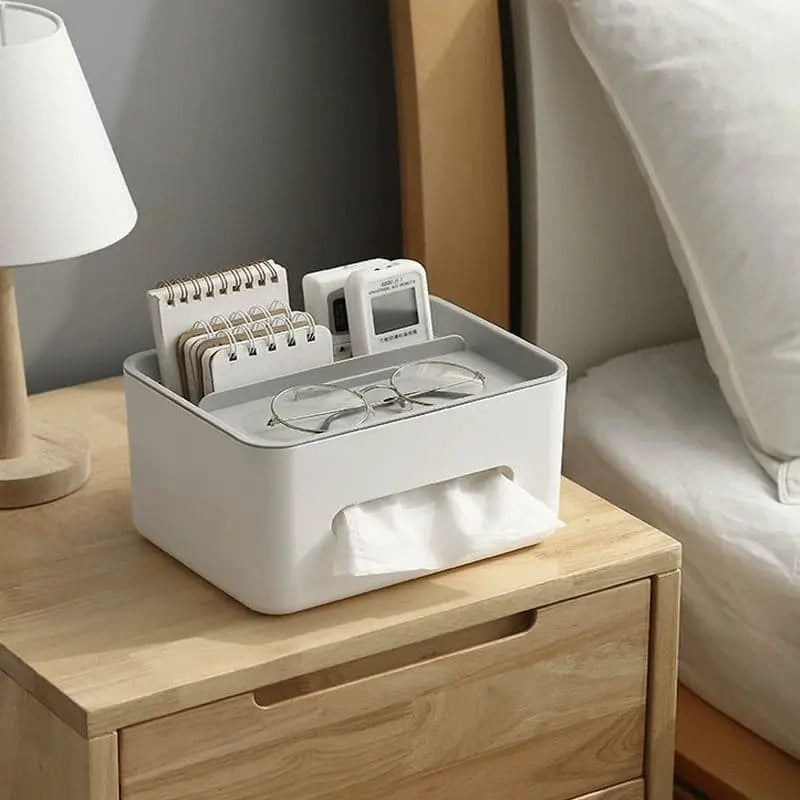 Sikunuo | Durable Multifunctional Tissue Box with Storage Compartments