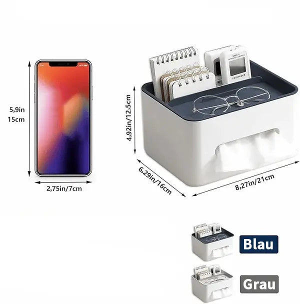 Sikunuo | Durable Multifunctional Tissue Box with Storage Compartments