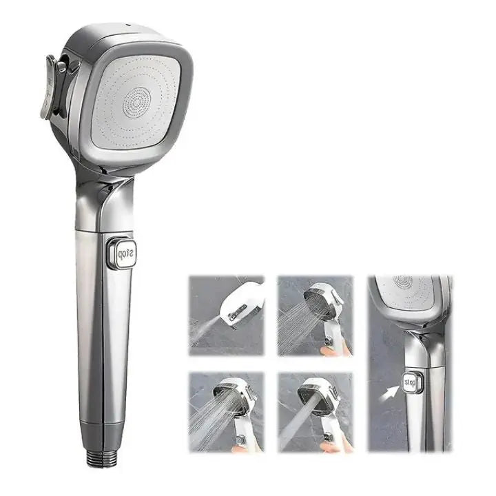 Sikunuo | Handheld shower with 4 spray modes & stop button – High pressure