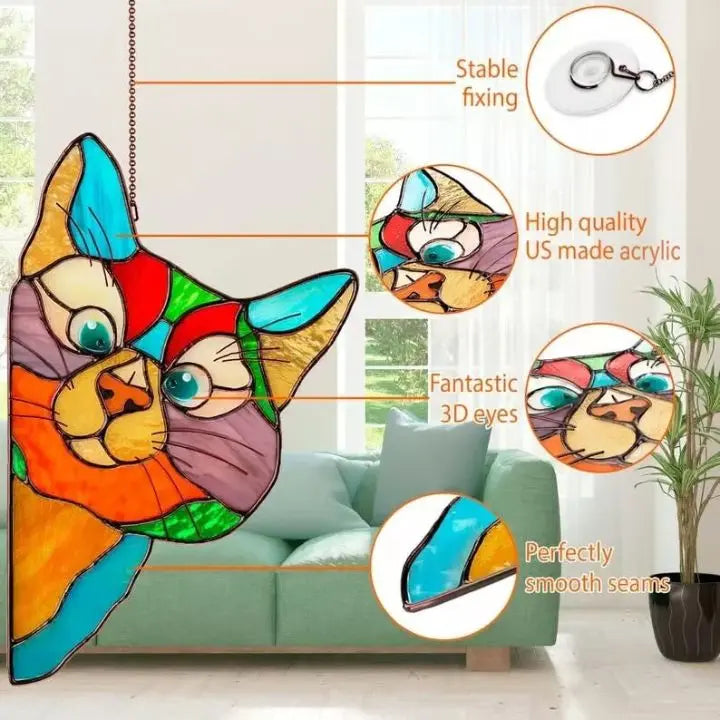Sikunuo | Handmade Cat Suncatcher – Window Decoration with Style