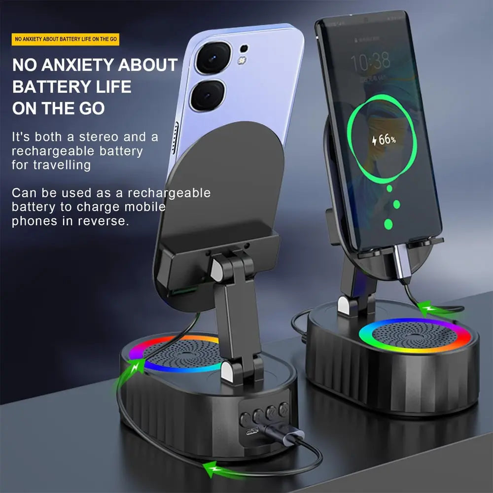 Sikunuo | Handy Stand with Induction Speaker & Power Bank