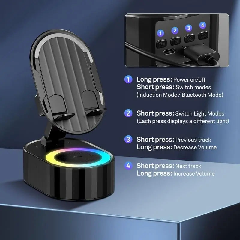 Sikunuo | Handy Stand with Induction Speaker & Power Bank