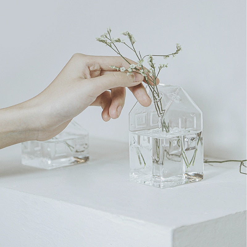 Sikunuo | Simple Mini House Glass Flower Vase