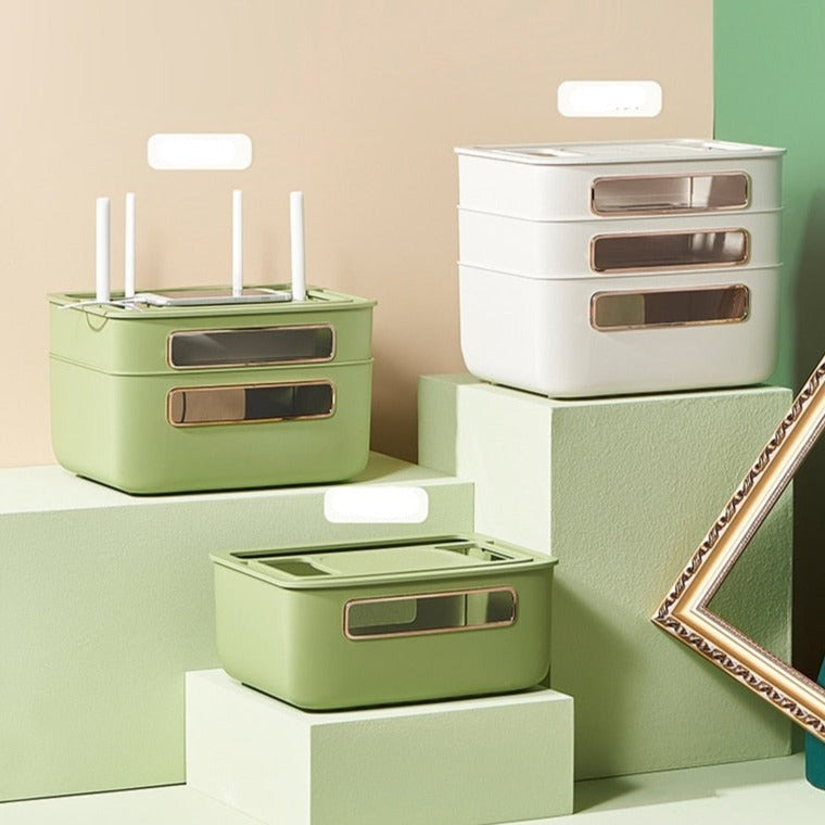 Sikunuo | Nordic Stackable Modem Holder Cable Organizer