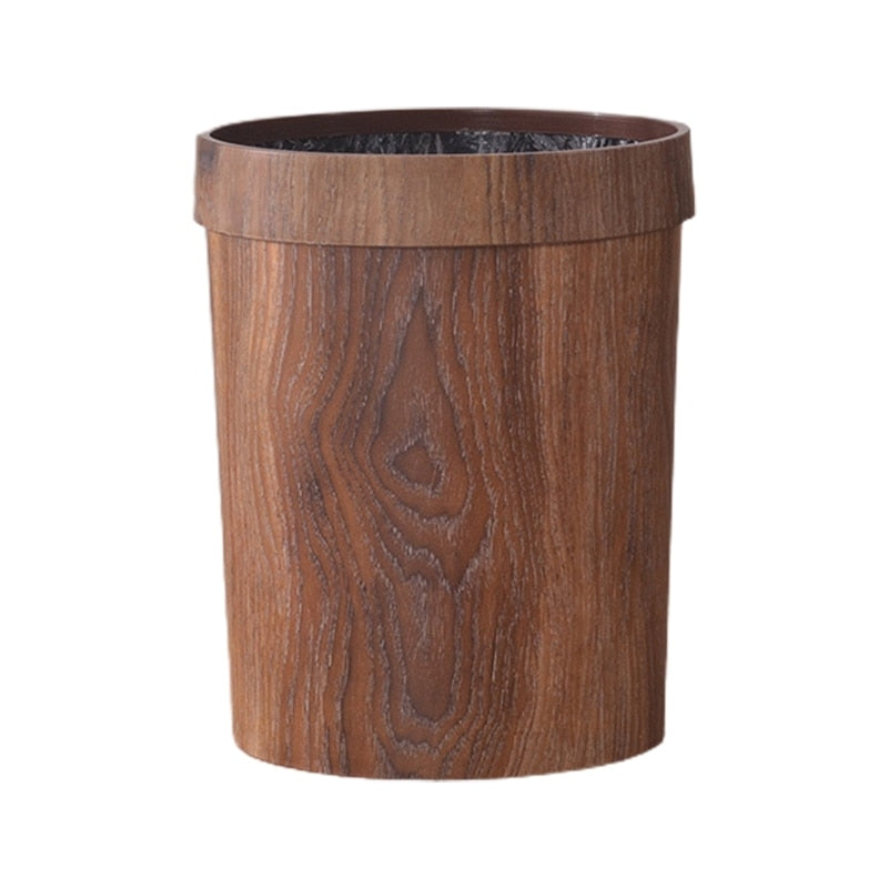 Sikunuo | Elegant Retro Wooden Grain Trash Can