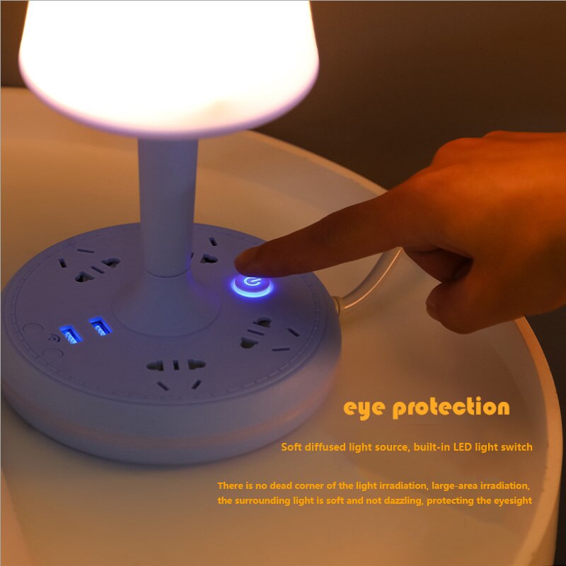 Sikunuo | Multi Power Strip Phone Holder Table Lamp