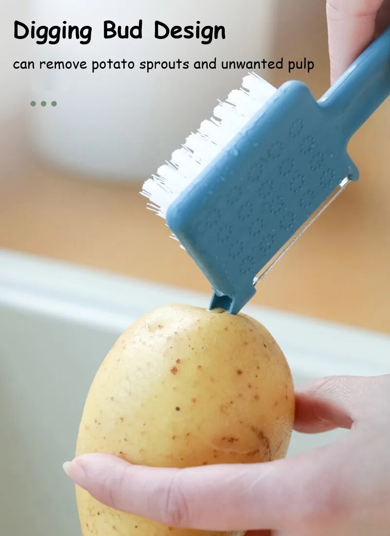 Sikunuo | 5in1 Stainless Steel Peeler Grater Kitchen Brush