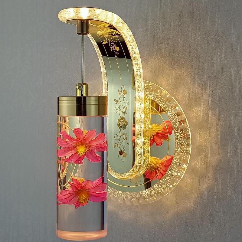 Sikunuo | Elegant Crystal Flower Dimming Wall Lamp