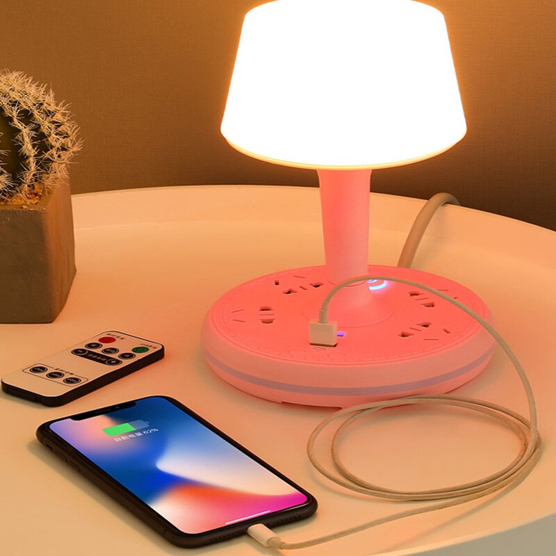 Sikunuo | Multi Power Strip Phone Holder Table Lamp