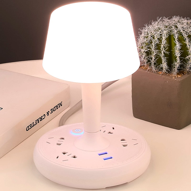 Sikunuo | Multi Power Strip Phone Holder Table Lamp
