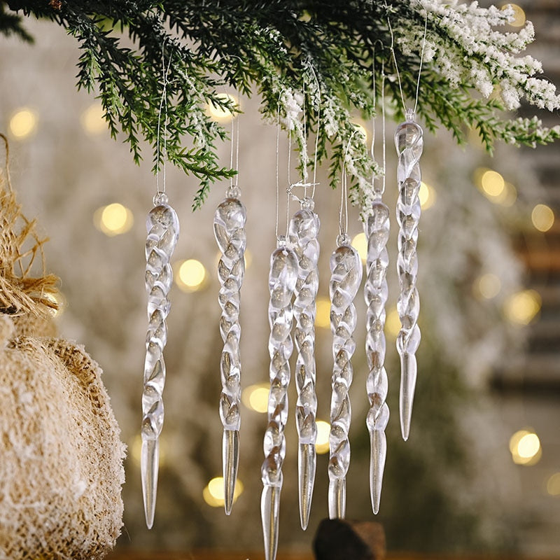 Sikunuo | 12Pcs Christmas Tree Decoration Artificial Icicles