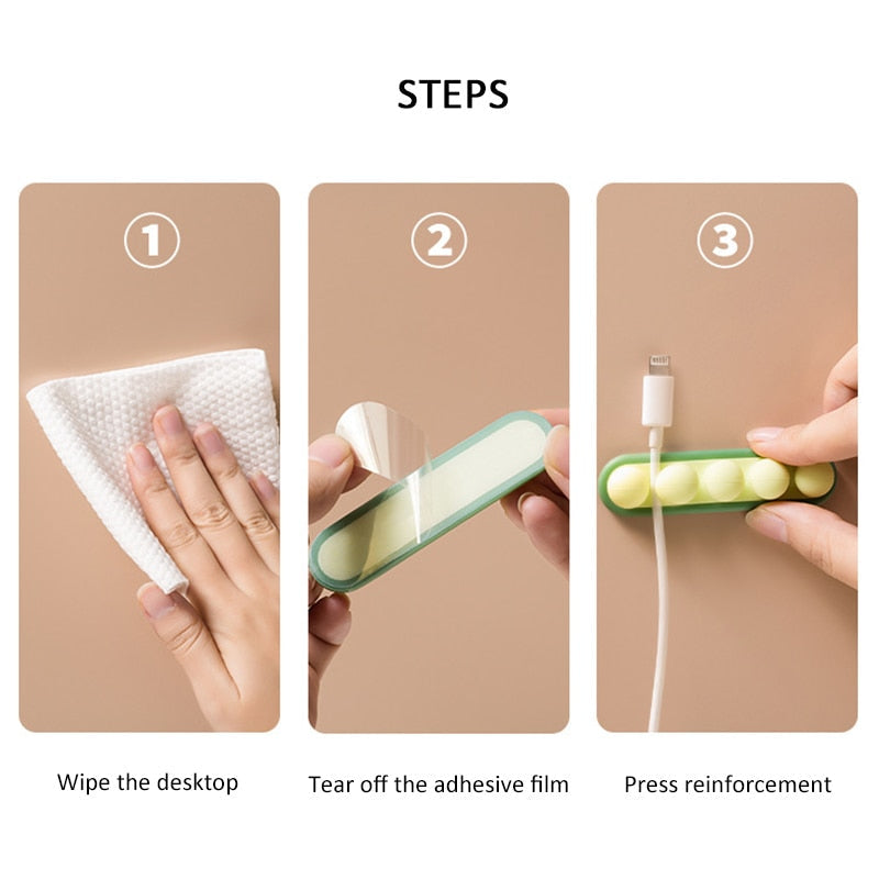 Sikunuo | Multipurpose Pastel USB Cable Organizer