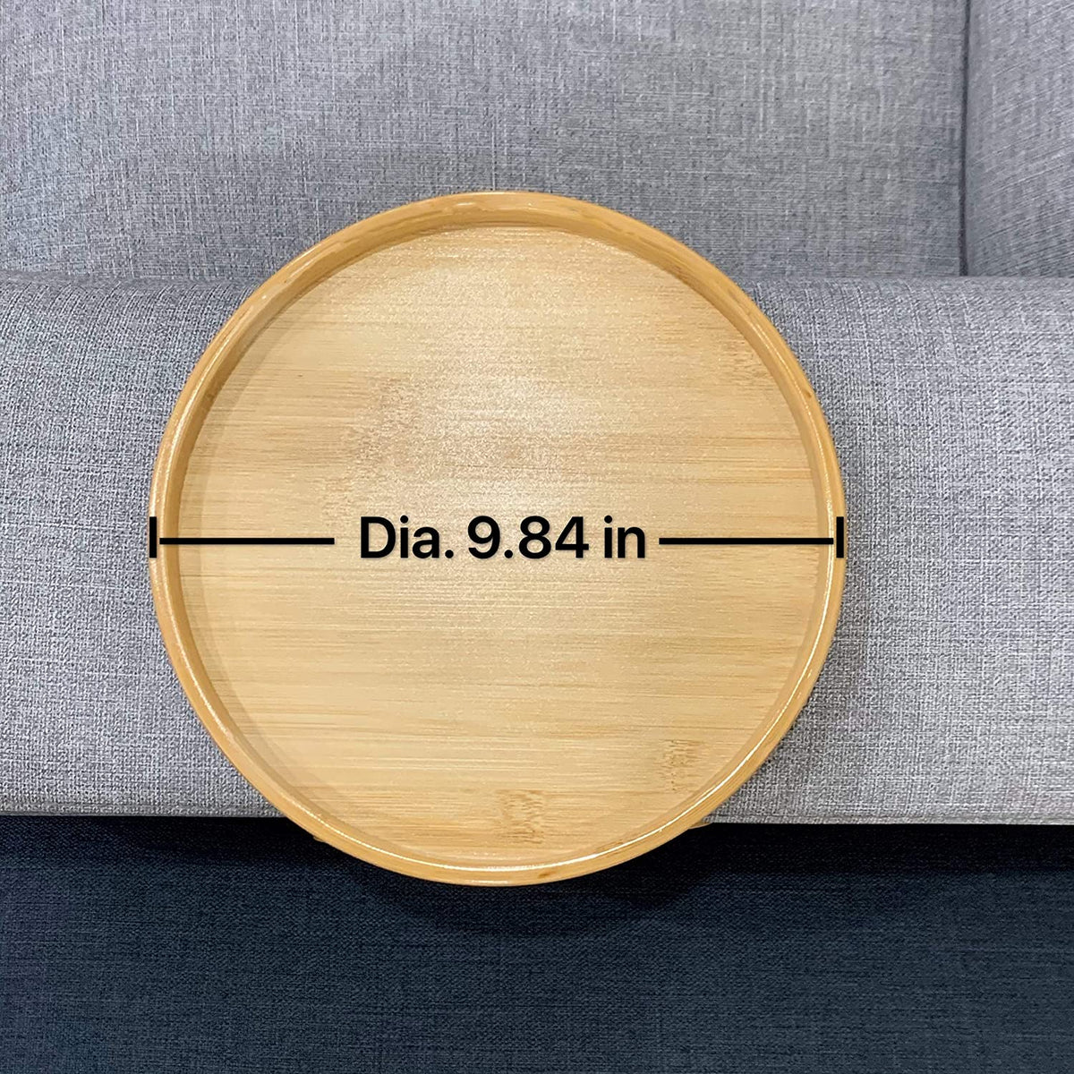 Sikunuo | Bamboo Sofa Armrest Clip-On Round Tray
