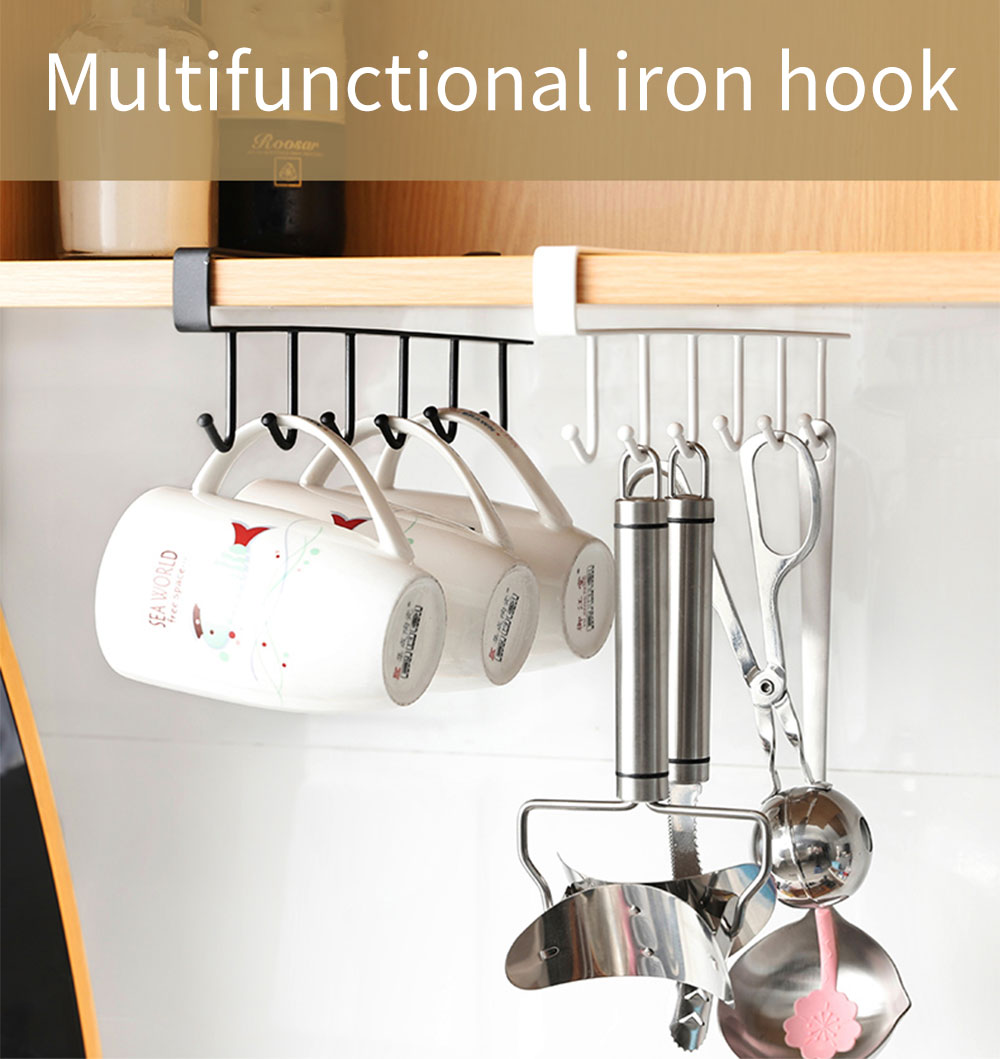 Sikunuo | Kitchen Under Cabinet Organizer Hook Rack