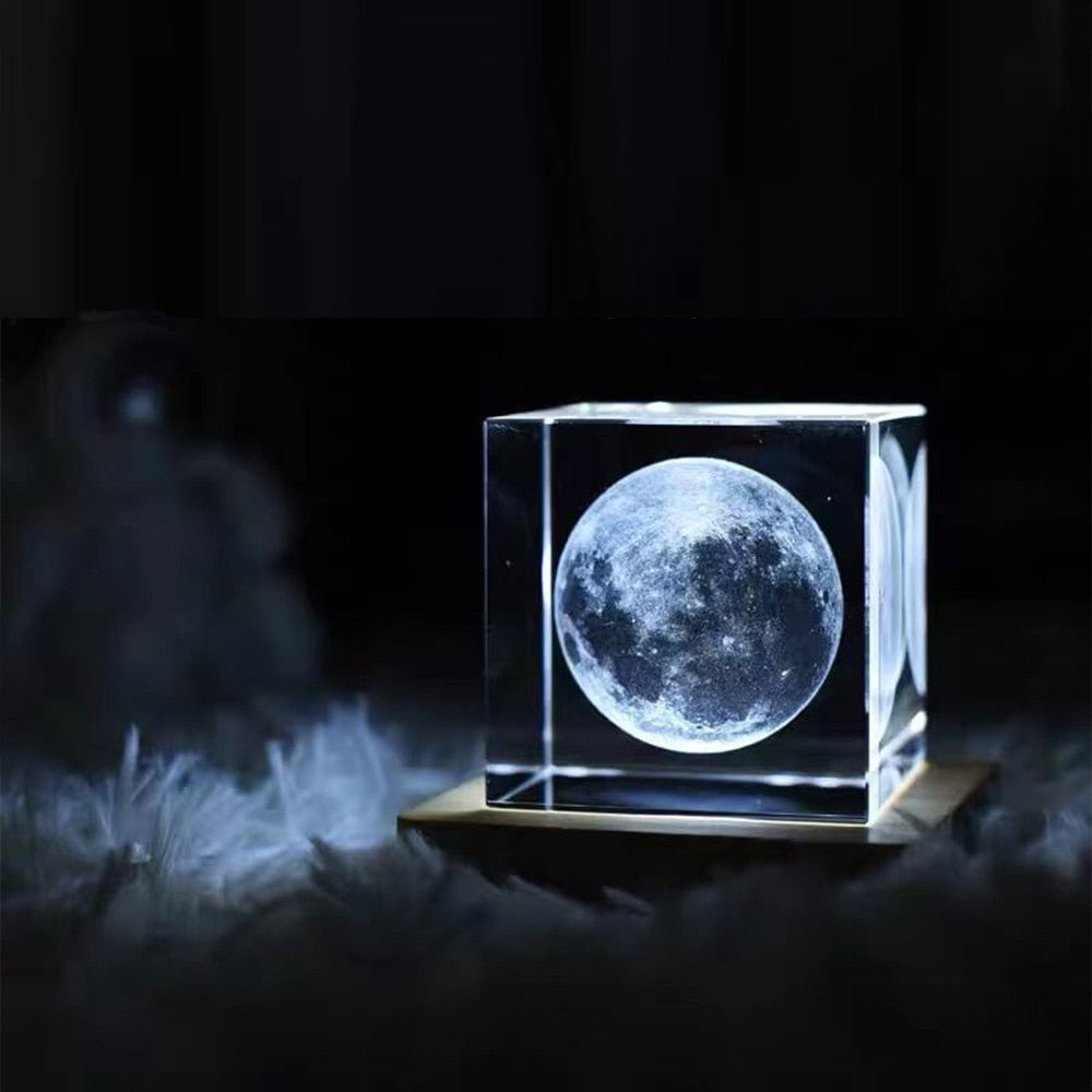 Sikunuo | 3D Crystal Cube Moon Nightlight