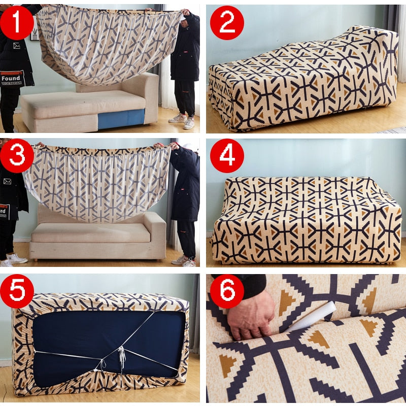 Sikunuo | Modern Non-slip Colorful Elastic Sofa Cover