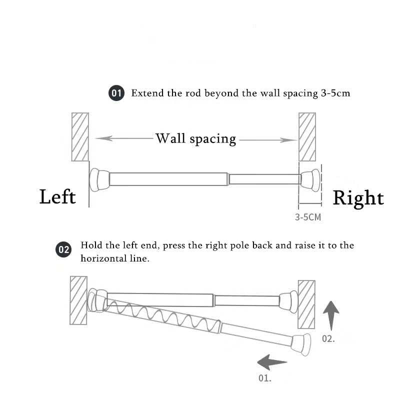Sikunuo | Punch-Free Adjustable Curtain Hanging Rod