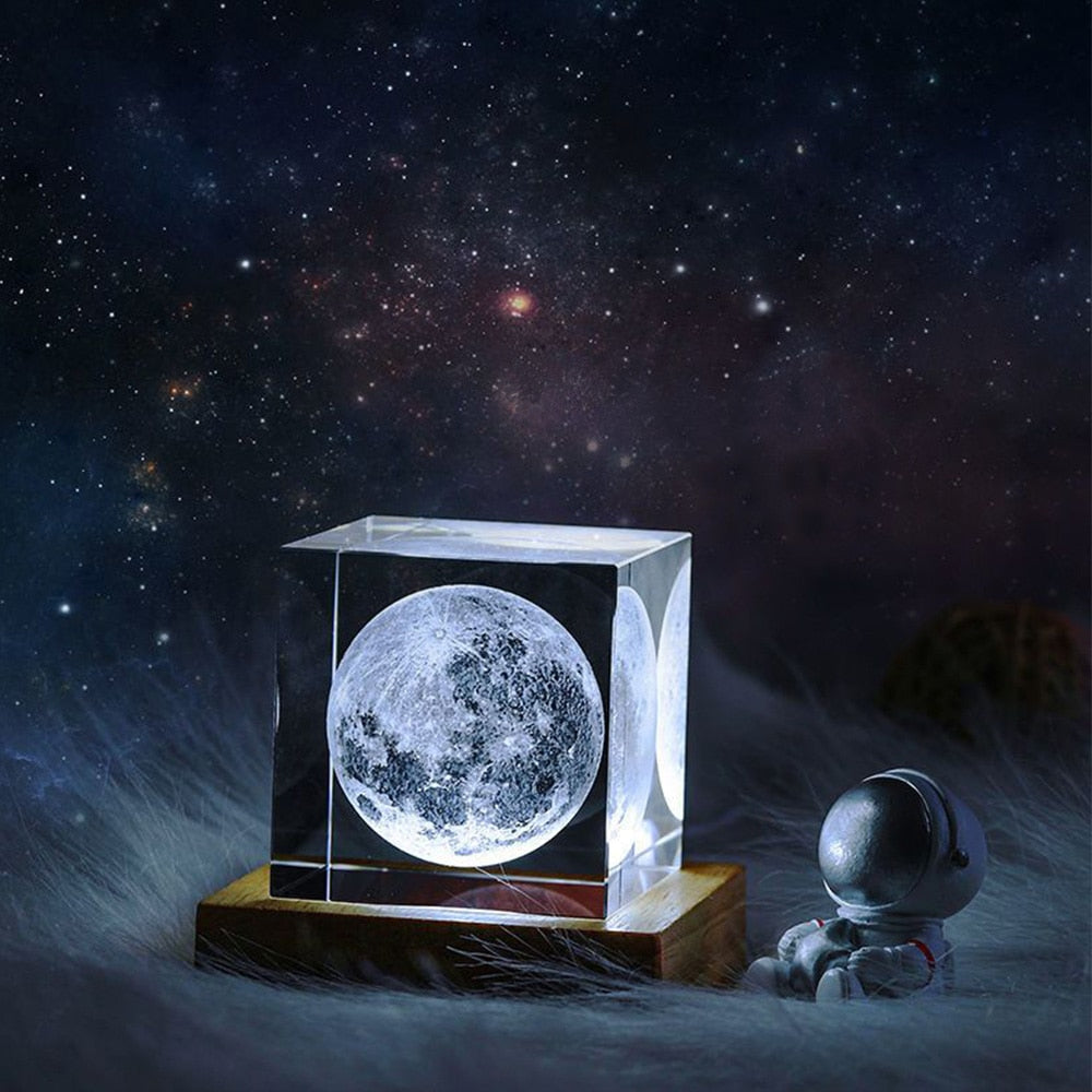 Sikunuo | 3D Crystal Cube Moon Nightlight