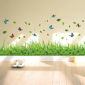 Sikunuo | Serene Springtime Butterfly Green Grass Wall Stickers