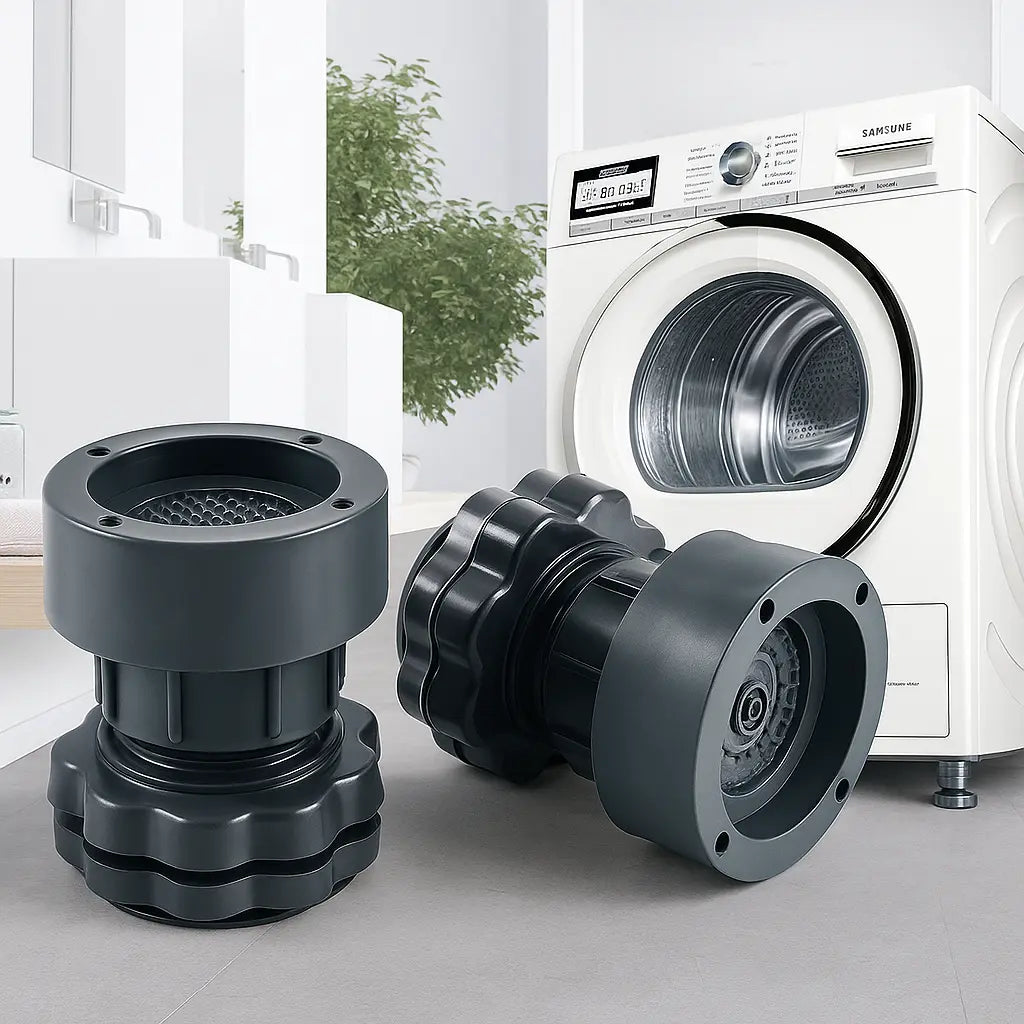 Sikunuo | Height Adjustable Washing Machine Feet – up to 94% less vibrations (Set of 4)