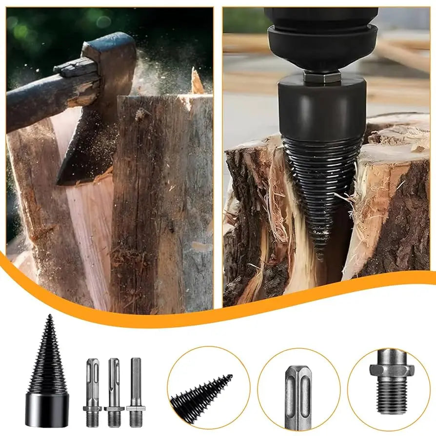 Sikunuo | Wood drill attachment – Efficient splitting attachment for firewood quickly and easily