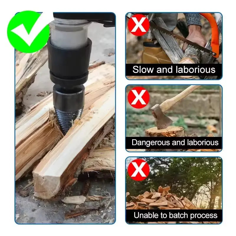 Sikunuo | Wood drill attachment – Efficient splitting attachment for firewood quickly and easily