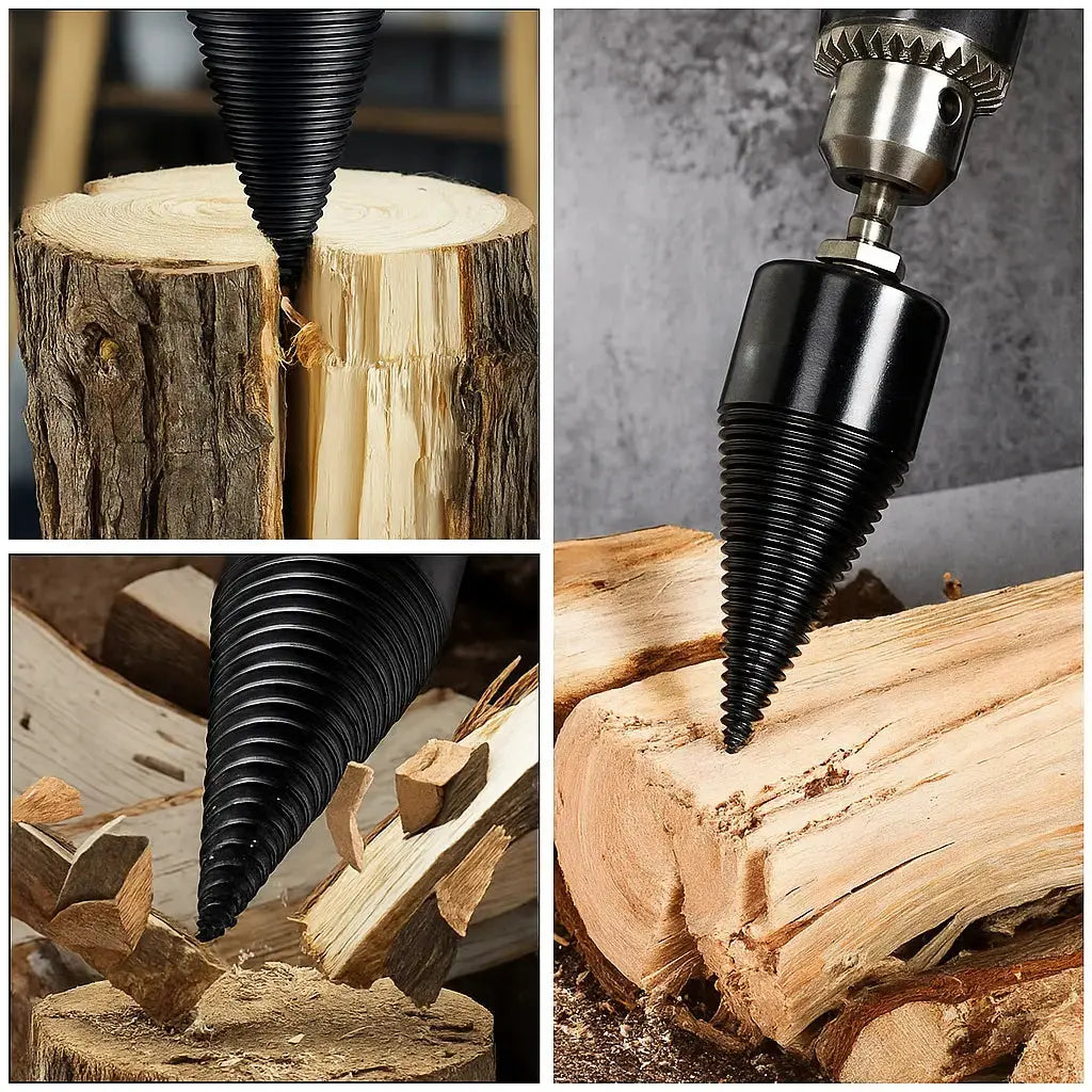 Sikunuo | Wood drill attachment – Efficient splitting attachment for firewood quickly and easily