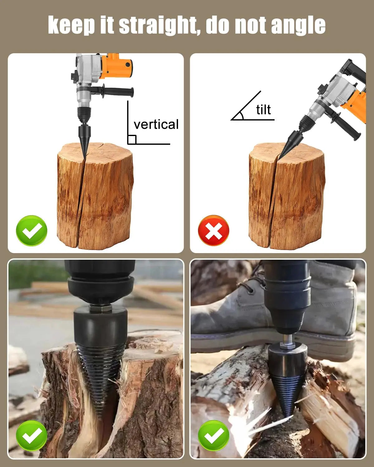 Sikunuo | Wood splitting drill set – Energy-saving splitting with drill