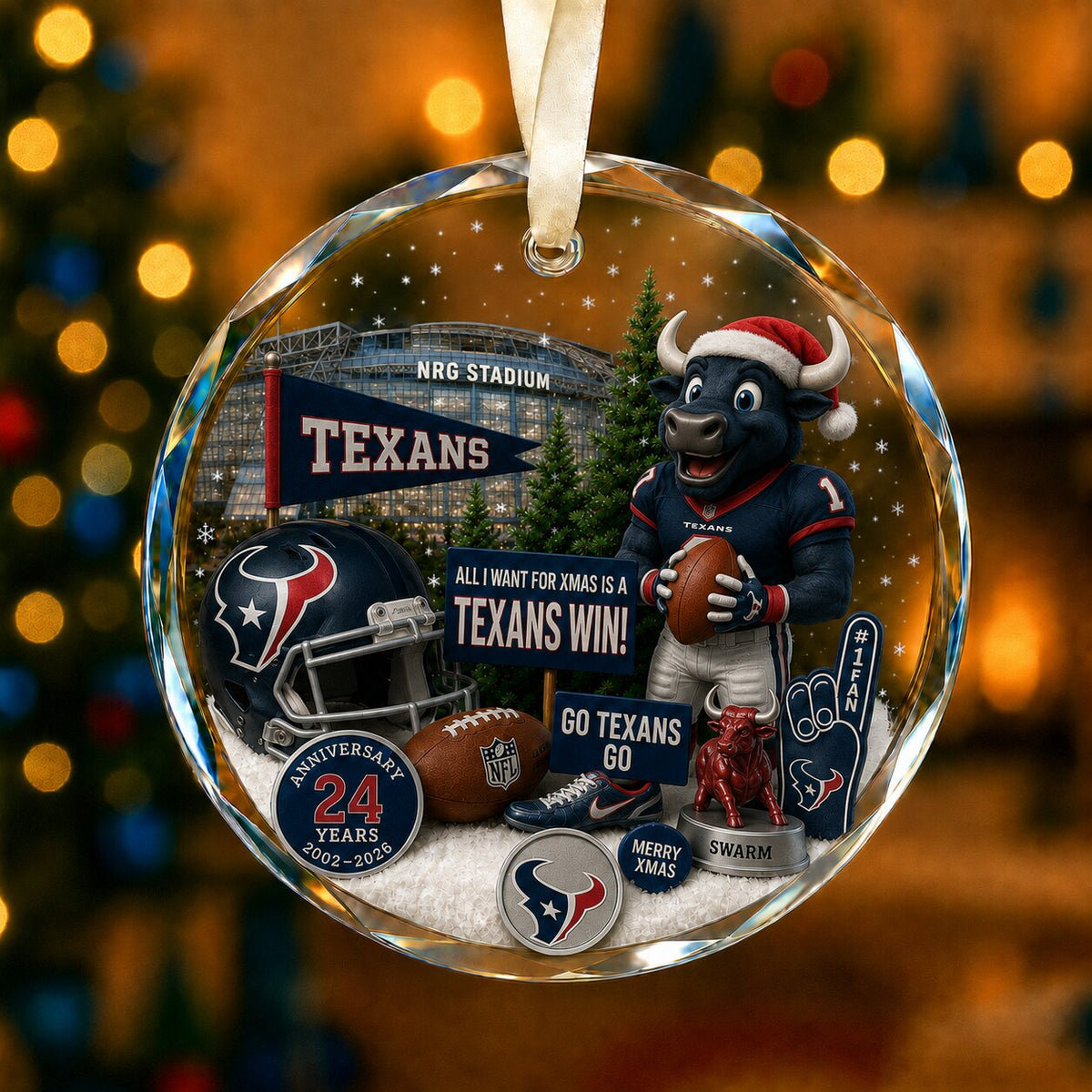Football Team Acrylic Christmas Ornament