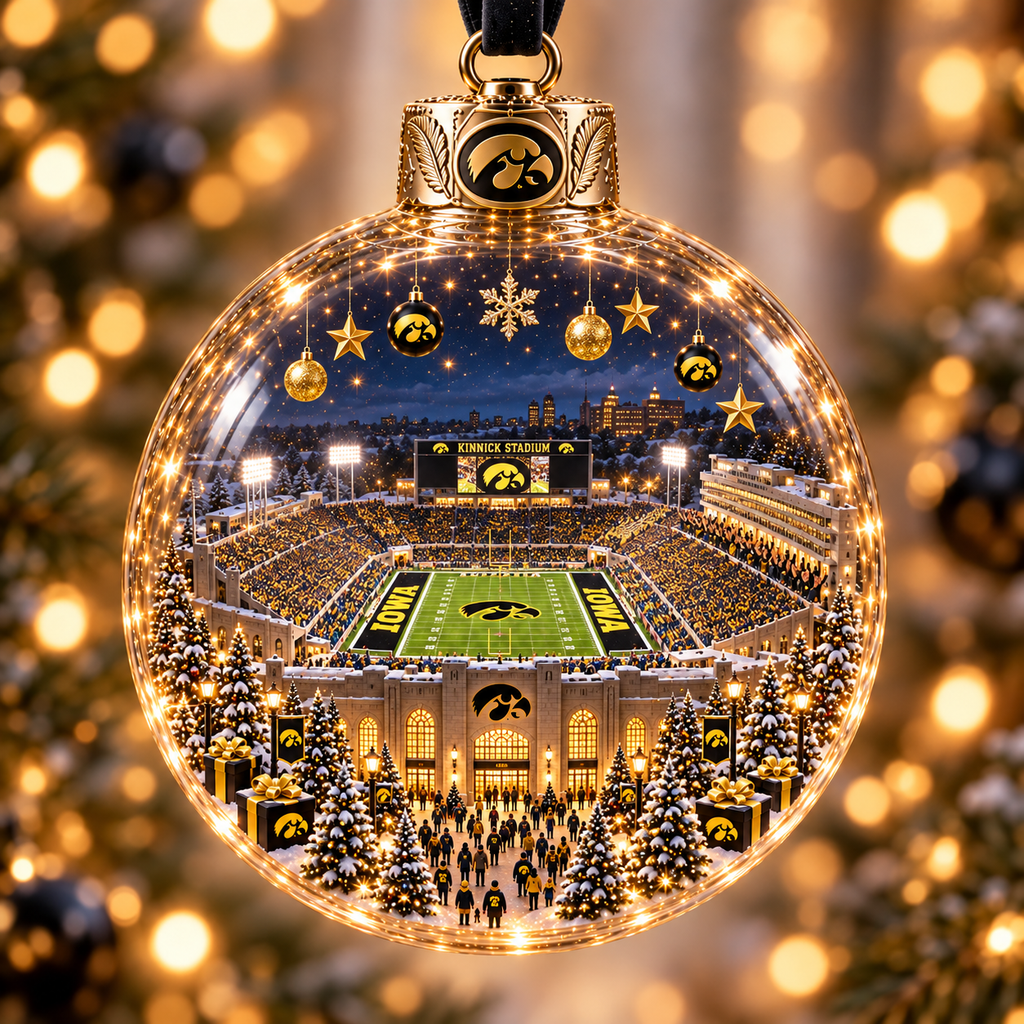 Game Day Glow – Light-Up Football Stadium Christmas Ornament