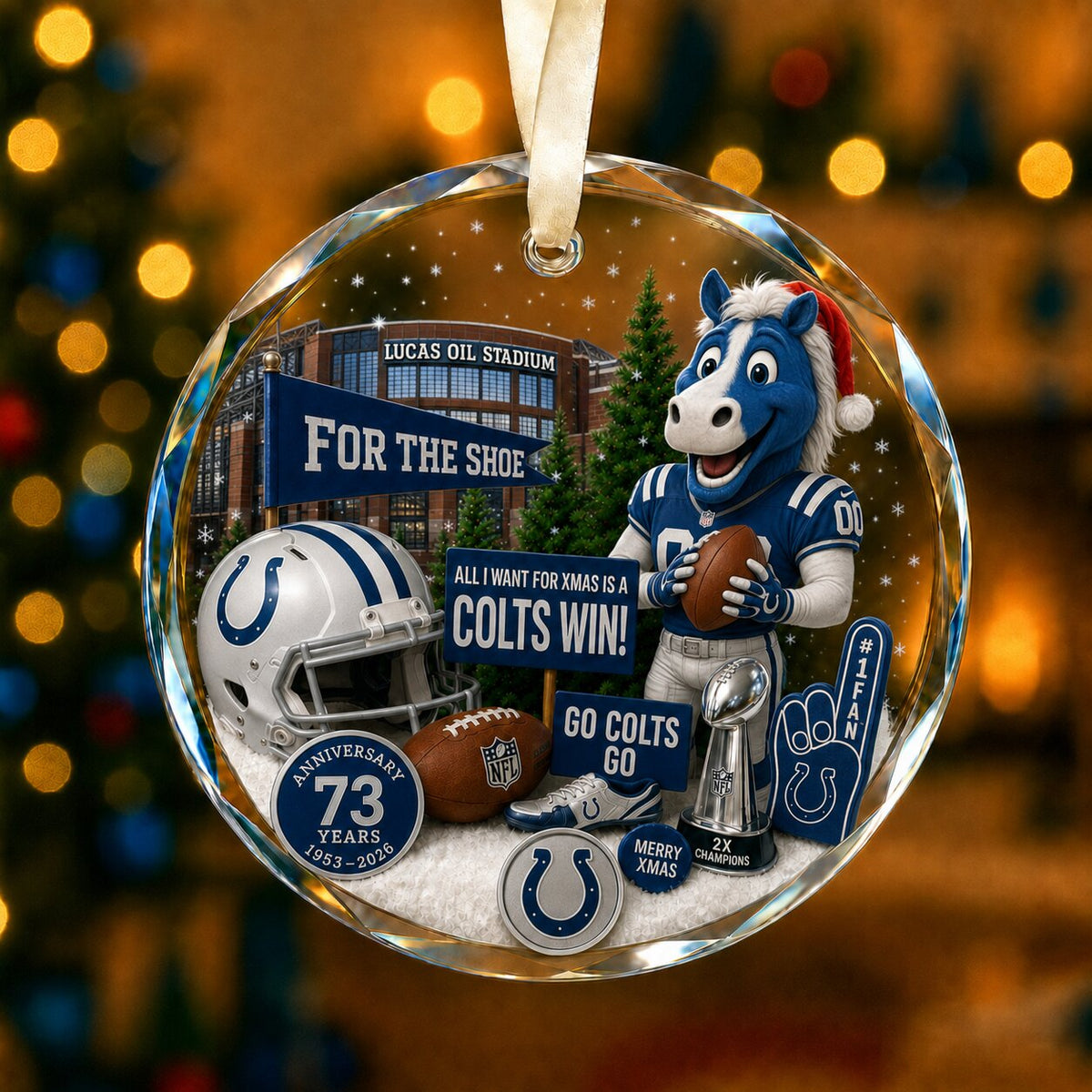 Football Team Acrylic Christmas Ornament