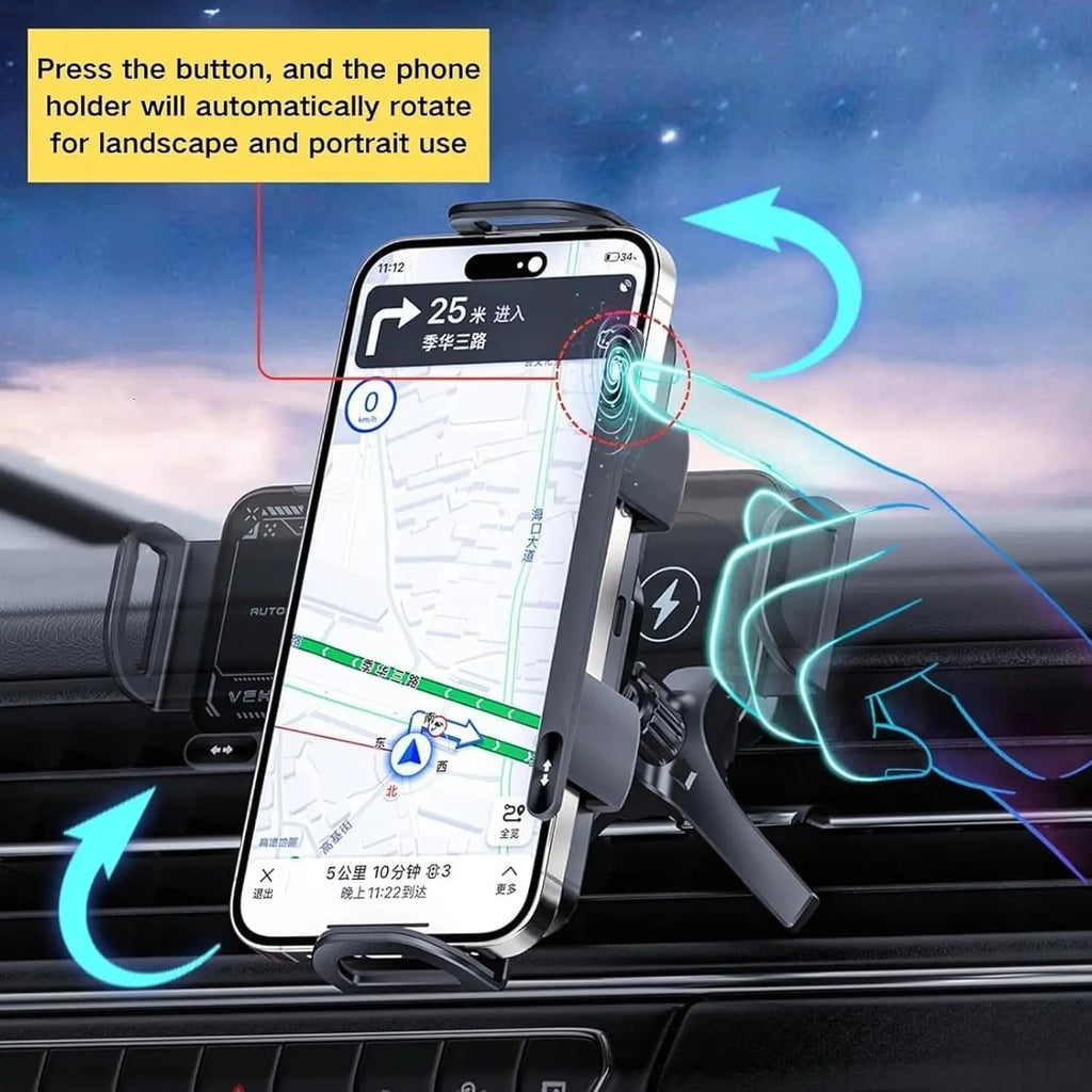 Sikunuo | Wireless Phone Holder for Car with Fast Charging