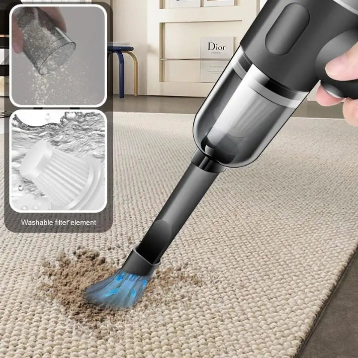 Sikunuo | Wireless 3-in-1 Mini Vacuum Cleaner – Vacuuming, Blowing & Brushing in one