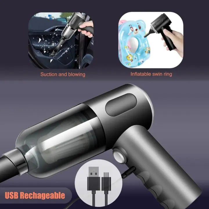 Sikunuo | Wireless 3-in-1 Mini Vacuum Cleaner – Vacuuming, Blowing & Brushing in one