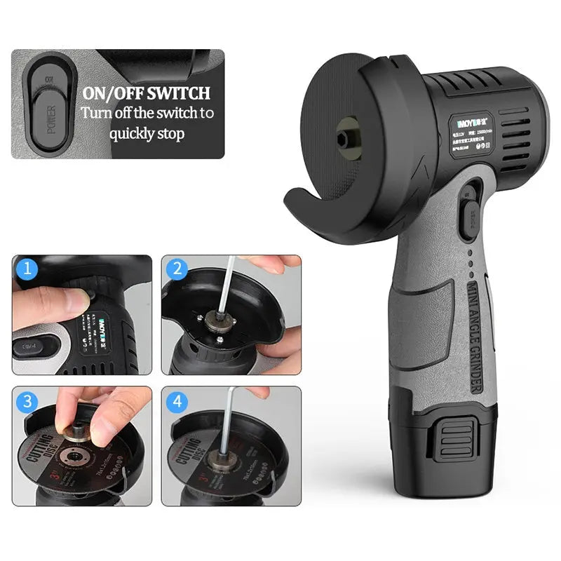 Sikunuo | Cordless Mini Angle Grinder with Cutting Disc