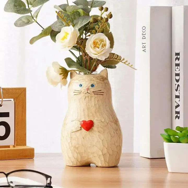 Sikunuo | Cat wooden vase – Decor & gift for cat lovers