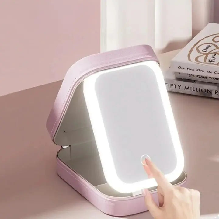 Sikunuo | Cosmetic case with LED mirror – Makeup & Organize anywhere