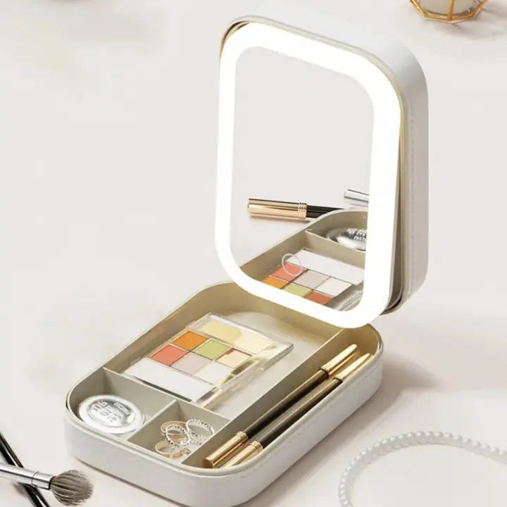 Sikunuo | Cosmetic case with LED mirror – Makeup & Organize anywhere