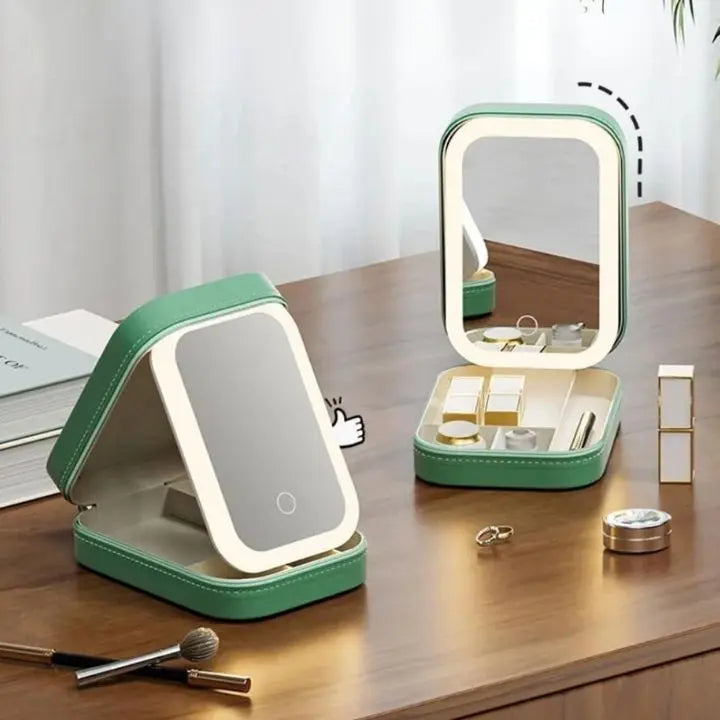 Sikunuo | Cosmetic case with LED mirror – Makeup & Organize anywhere