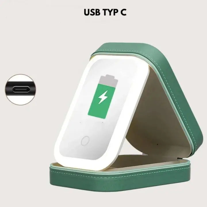 Sikunuo | Cosmetic case with LED mirror – Makeup & Organize anywhere