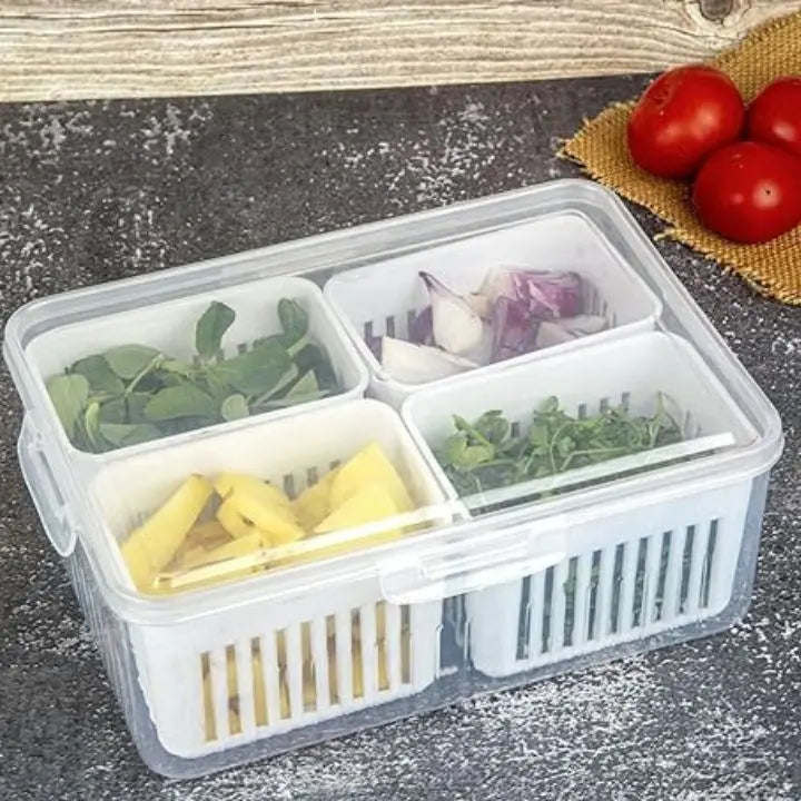 Sikunuo | Refrigerator Storage Box – 4-in-1 Organizer for Food
