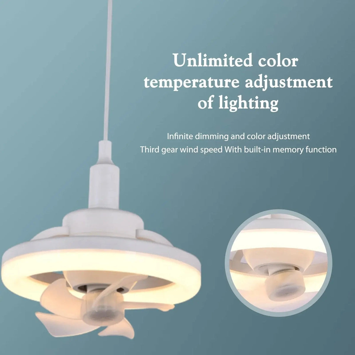 Sikunuo | LED ceiling fan with remote control – Quiet & Stylish Cooling