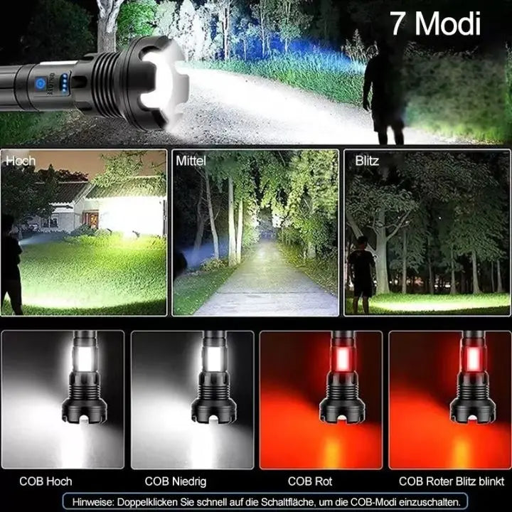 Sikunuo | LED flashlight with laser – rechargeable & robust