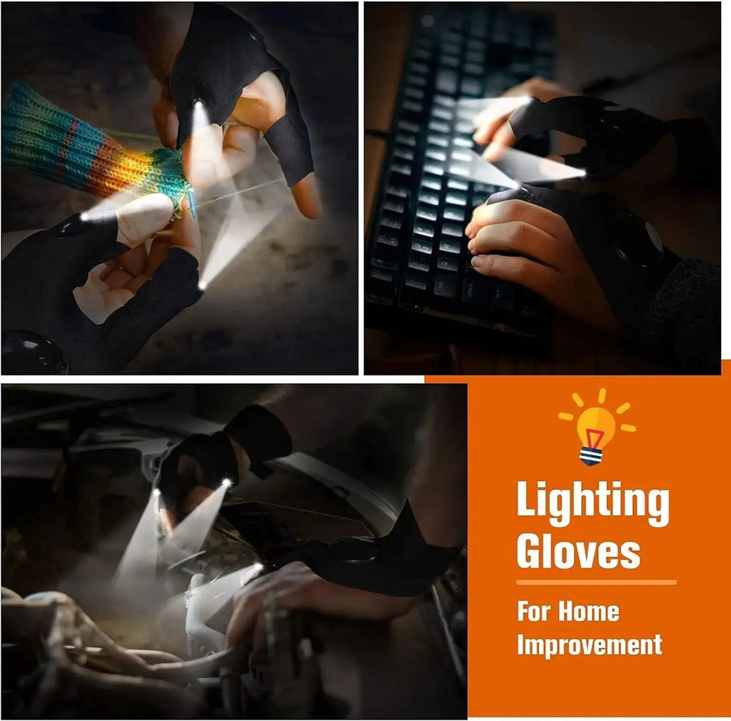 Sikunuo | LED Flashlight Gloves – Hands-Free Light for Any Task